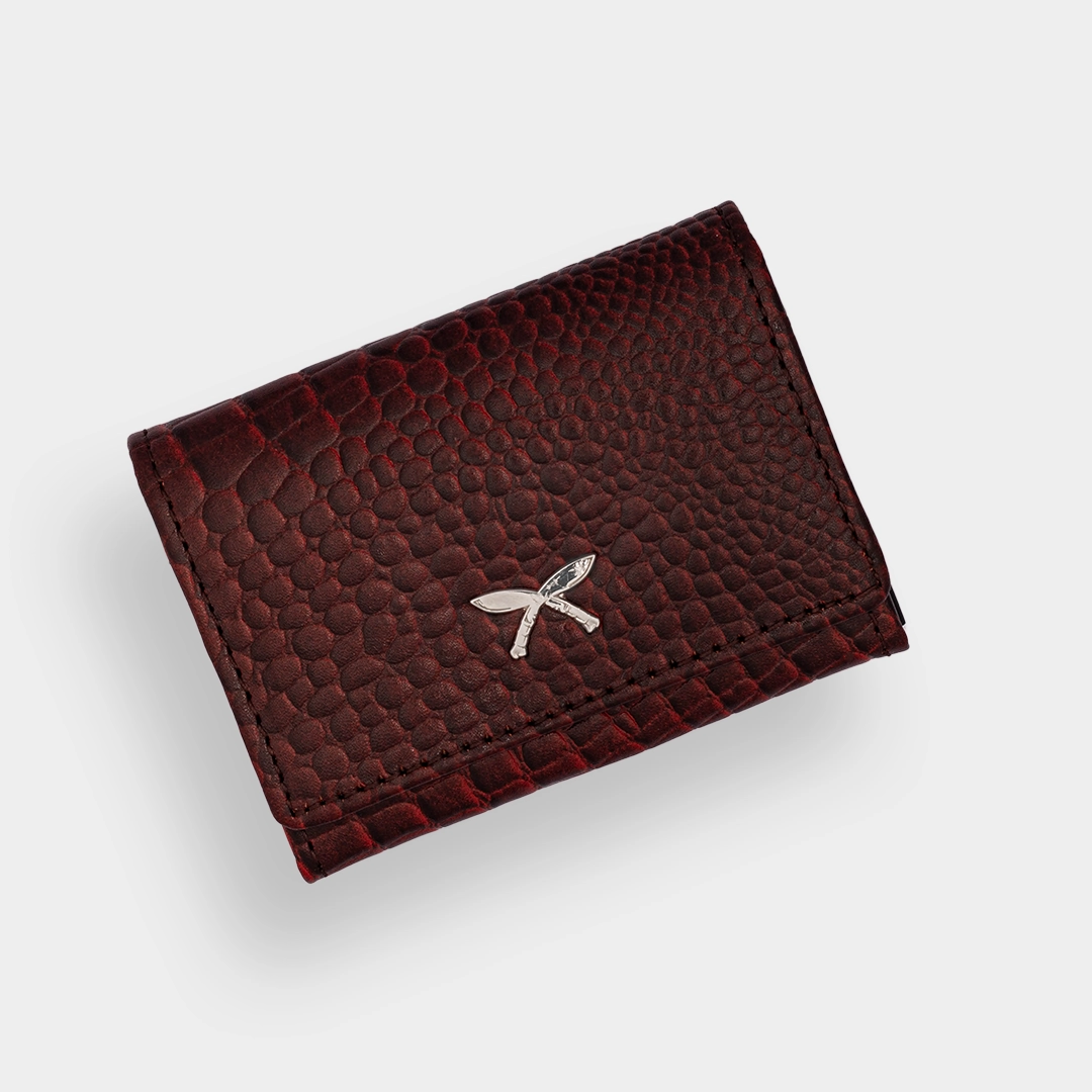 18 Brown croc leather wallet - Image 1