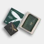 Green croc leather wallet - Image 2