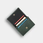 Green croc leather wallet - Image 3