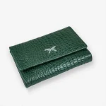 Green croc leather wallet