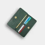Green croc leather ladies wallet - Image 3