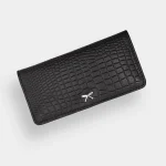 BLACK croc leather ladies wallet