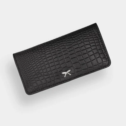 BLACK croc leather ladies wallet